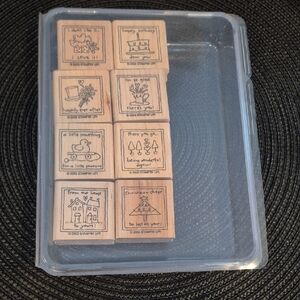 STAMPIN' UP! Retired 2003 'Love Notes' Stamp Set, Set of 8 Stamps
